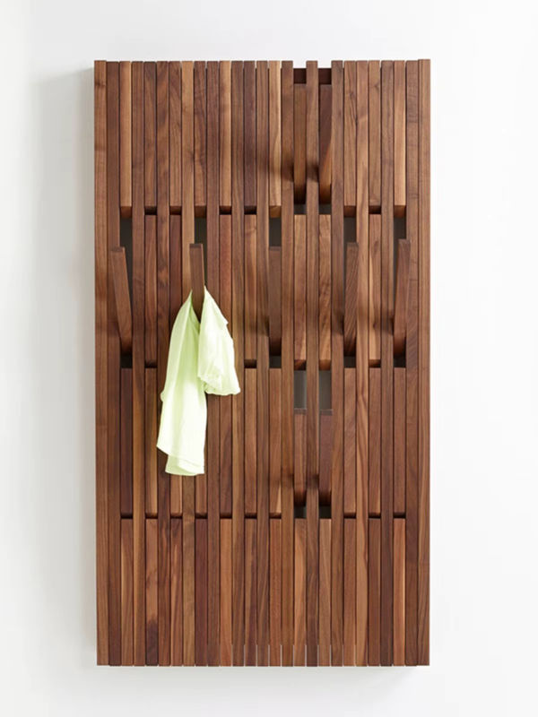 Oeny Wandgarderobe aus Holz mit Regal und Kleiderständer in Weiß - Bild 2