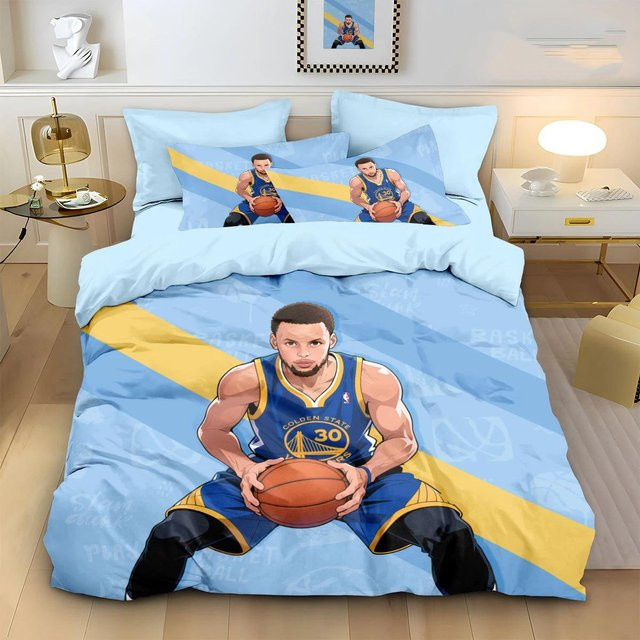 Flylo Bettwäsche-Set mit Basketball-Stars Stephen Curry Design, Blau, B/H: 260 x 240 cm - Bild 1