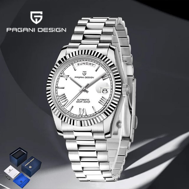 Pagani Design Armbanduhr Automatik, Edelstahl, Silber, Herren - Bild 1