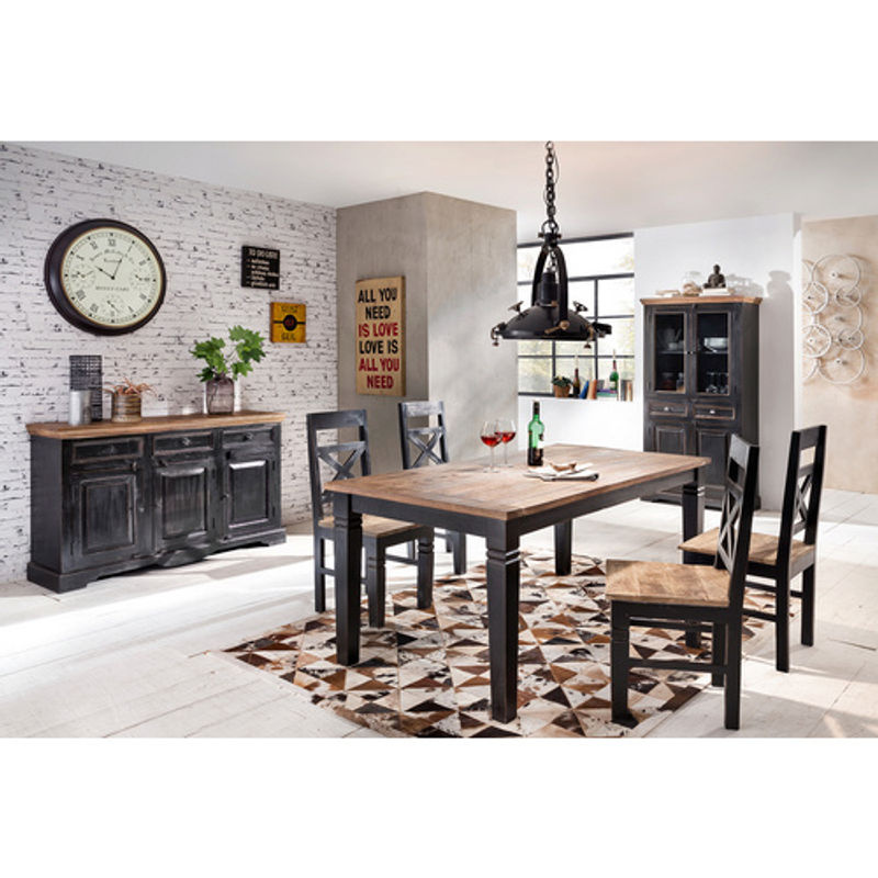 SIT Sideboard CORSICA aus Mangoholz und MDF in Schwarz/Honig, B/H/T: 150 x 90 x 40 cm - Bild 4