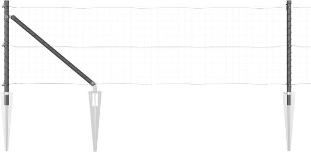 vidaXL Zaunpfosten aus Stahl in Grau, 52 Stück, B/B/H: 3,2 x 3,2 x 80 cm - Bild 1