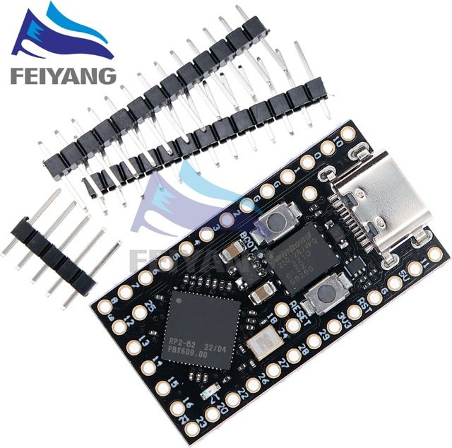 Raspberry Pi Pico RP2040 Pro Micro Entwicklungsboard Dual-Core in Schwarz mit MicroPython-Unterstützung - Bild 1