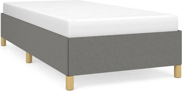 vidaXL Bettgestell aus Stoff in Grau mit gepolstertem Rahmen, B/T/H: 90 x 190 x 35 cm - Bild 1