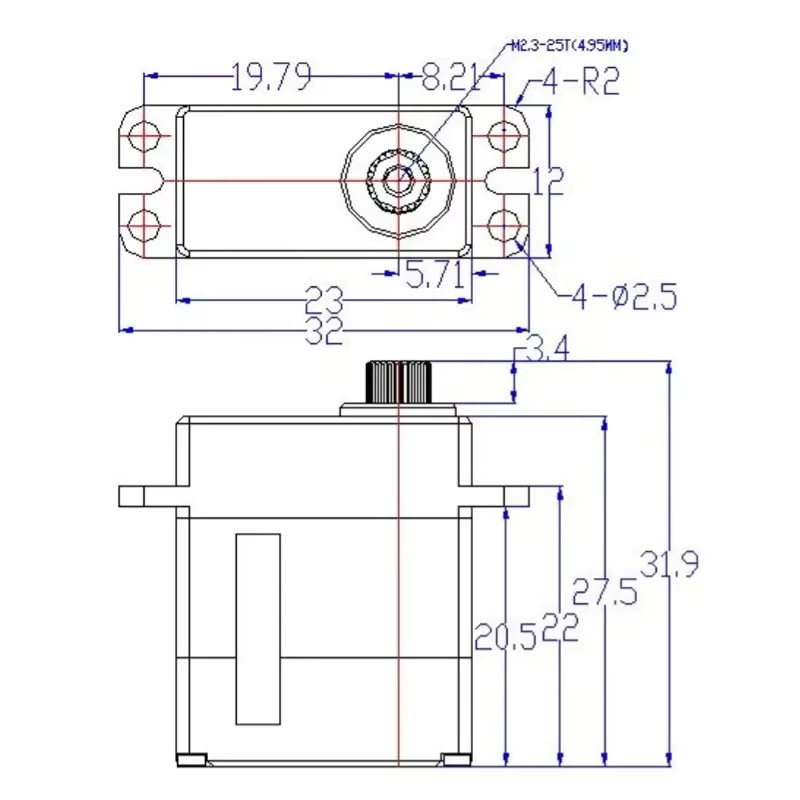 Feetech HLS3606M Micro Magnetic Encoder Single Shaft Servo in Schwarz mit 6 kg Drehmoment und 360 Grad Winkelsteuerung für Roboterarme - Bild 4