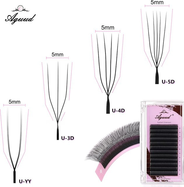 AGUUD Wimpernverlängerung, YY 3D 4D 5D W Wimpern, Black, Unisex - Bild 1