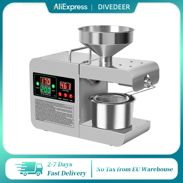 DIVEDEER X8S Intelligente Haushaltsölpresse aus Edelstahl in Silber - Bild 1