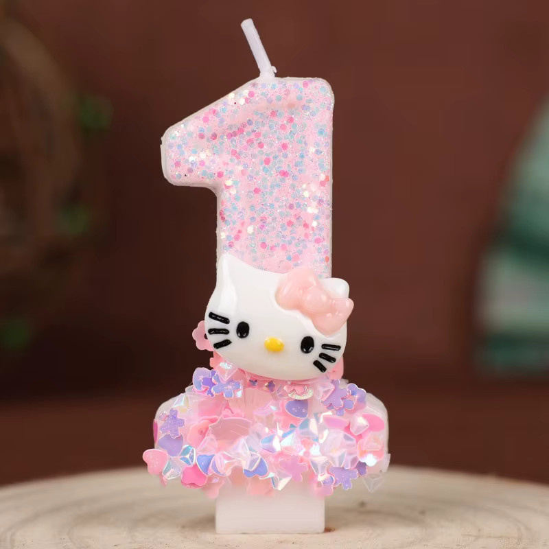 MINISO Digitale Geburtstagskerze mit Katzenkopf als Partydekoration in Pink - Bild 2