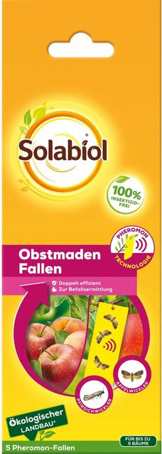 Solabiol Obstmaden-Falle für Obstbäume, 5 Stück, Gelb - Bild 1