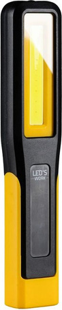 LED's Work Akku Handlampe mit 300lm und 6500K COB LED in Schwarz-gelb
