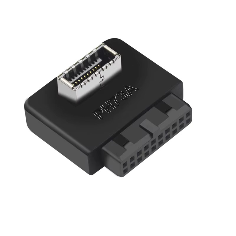T.F.SKYWINDINTL USB 3.0 Interner Header auf USB Typ C Front Typ E Adapter, 20/19-Pin auf Typ C Konverter für Desktop Motherboard, Schwarz - Bild 2