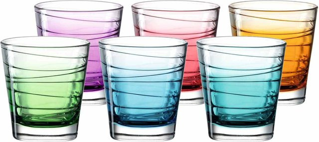 Leonardo Trinkgläser Vario Struttura Wassergläser mit geometrischem Design, 6er Set, Multicolour, 250 ml pro Glas - Bild 1