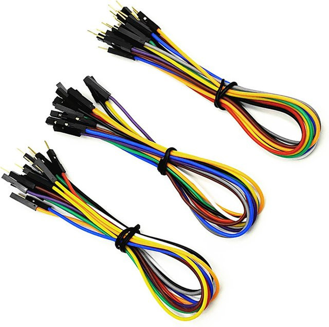 10er Set LUOHONGDA Silikon Dupont Kabel 24AWG mit Goldplatte für Arduino, 2,54mm Pitch, Männlich/Weiblich, Multicolour - Bild 1