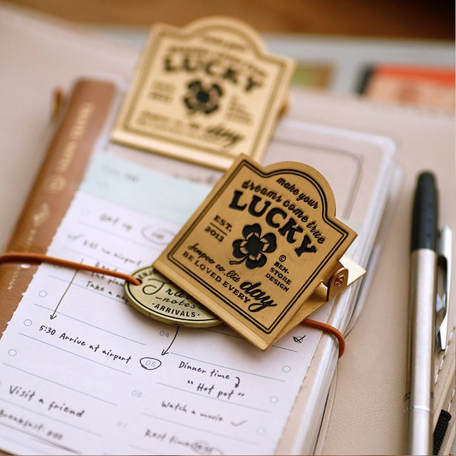 Fromthenon Vintage Metall Lesezeichen Clips aus Messing in Gold für Notebook und Planer - Bild 1