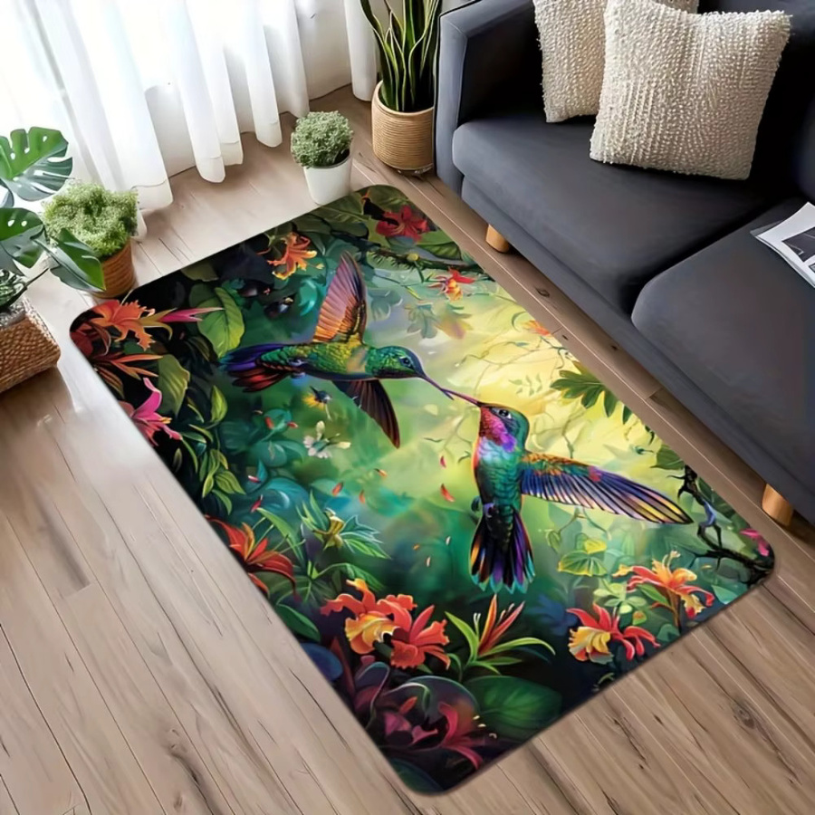 VIKAMA Bodenmatte Spring Hummingbird Tropical Design, rutschfest und schmutzabweisend, B/T: 60 x 40 cm, Multicolour - Bild 2