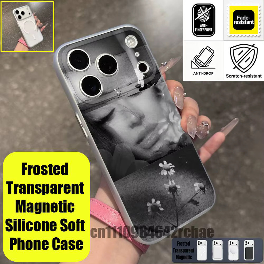 A-Ariana Petal G-Grande Magnetische Handyhülle für iPhone, Transparent, Kompatibel mit kabellosem Laden - Bild 2