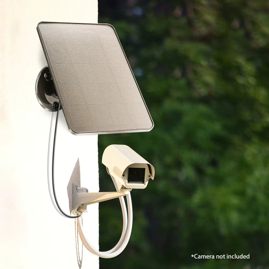 VODOOL Solarpanel-Kit für intelligente Türklingelkameras, 10W Monokristallines Ladegerät mit USB-C und DC5521 Anschluss, IPX6 wasserdicht, Schwarz - Bild 3