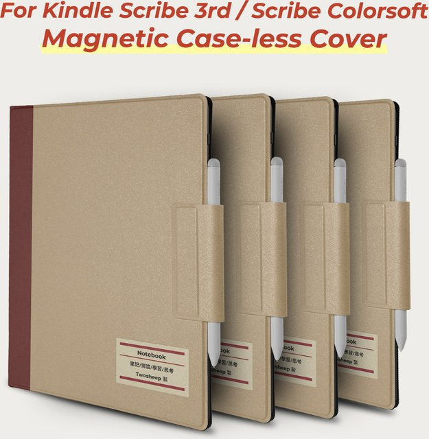 twosheep Klassisches Notizbuch mit magnetischem Etui für Kindle Scribe 11 Zoll 2025 und Scribe Colorsoft inklusive Auto-Wake-Funktion, Stifthalter und Ständer - Bild 1