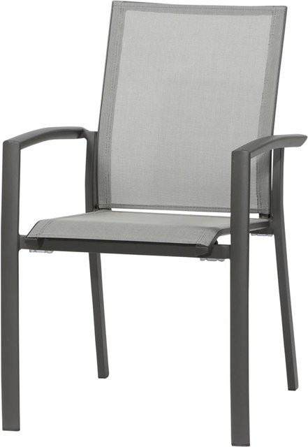 Siena Garden Stapelsessel Velia aus Aluminium und Ranotex-Textilgewebe in Anthrazit matt, B/T/H: 66 x 56 x 89 cm - Bild 1