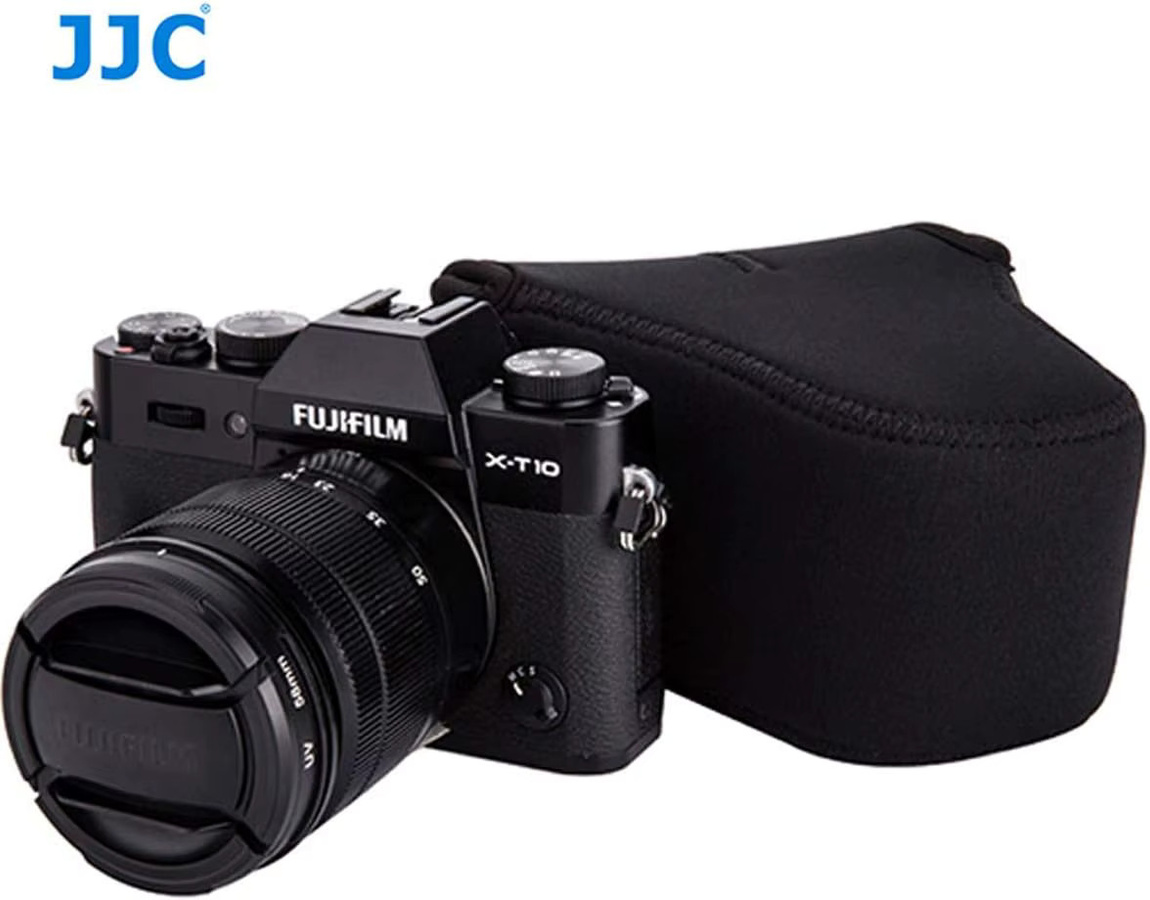 JJC Neopren-Kameratasche für spiegellose Kameras in Schwarz mit Anti-Verlust-Innenriemen für Sony Nikon Fujifilm und Olympus - Bild 4