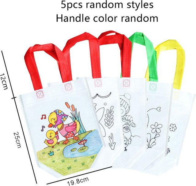 Yiran Graffiti-Tasche Vlies DIY Ausmalen 5-teiliges Set - Bild 1