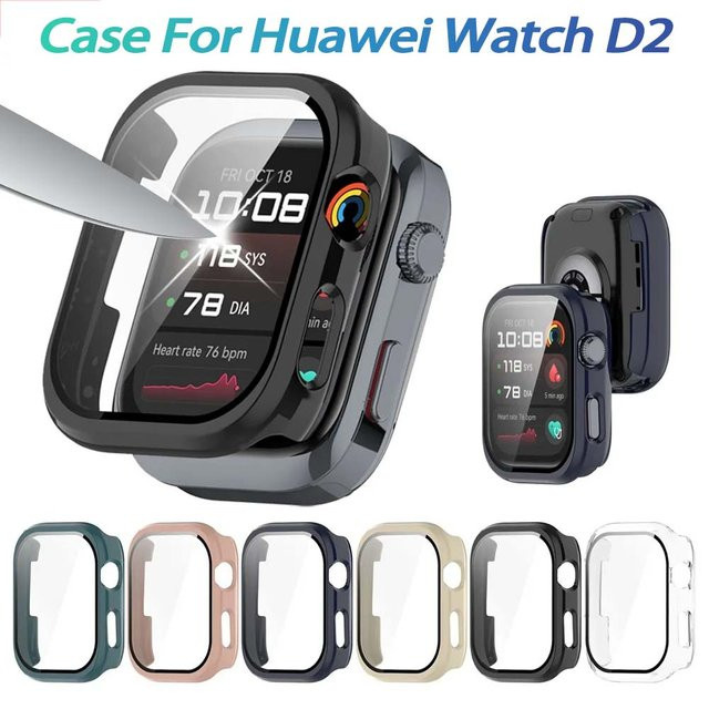 Huawei Uhrenzubehör, PC-Hülle mit gehärtetem Glas, Schwarz, Transparent, Huawei Watch D2 - Bild 1