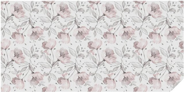 Tulup Buntglasfolie Rosenblätter in Schwarz, Weiß und Pink mit Buntglas-Optik, Breite: 100 cm, Höhe: 200 cm - Bild 1