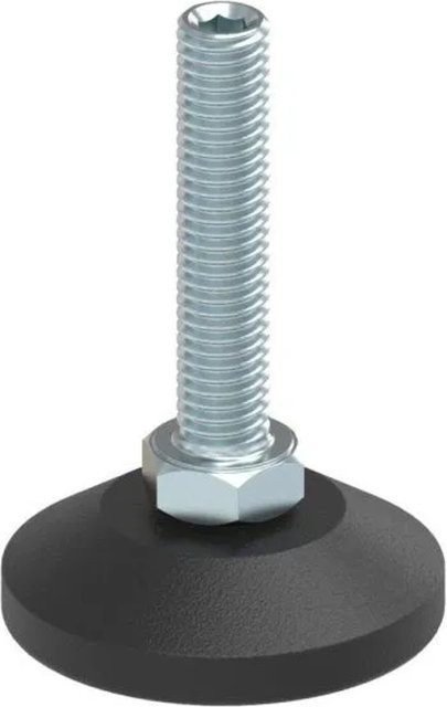FeNau Stellfuß aus Kunststoff und verzinktem Stahl mit M8x40 Justierschraube und Innensechskant, Durchmesser: 38 mm, Farben: Schwarz/Silber - Bild 1