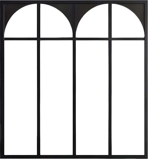 Glaswand Arcadea von Vente-unique in Schwarz aus Aluminium und Glas, Breite: 120 cm, Höhe: 105 cm - Bild 1