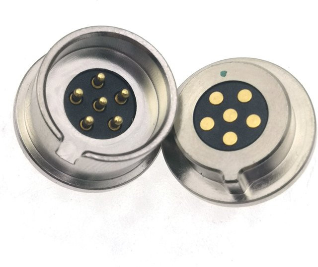 5er-Set HBXINTAO Magnetische Rundstecker Hochstrom-Pogo-Pin-Steckverbinder Männlich-Weiblich-Sonde DC-Stromladeanschluss in Silber - Bild 1