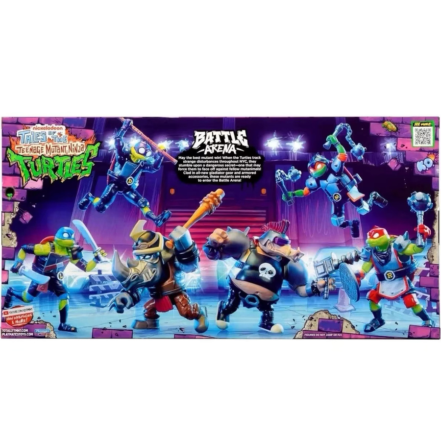 Playmates Teenage Mutant Ninja Turtles Battle Arena Leonardo Raphael Donatello Michelangelo Rocksteady, Actionfiguren-Spielzeug - Bild 5