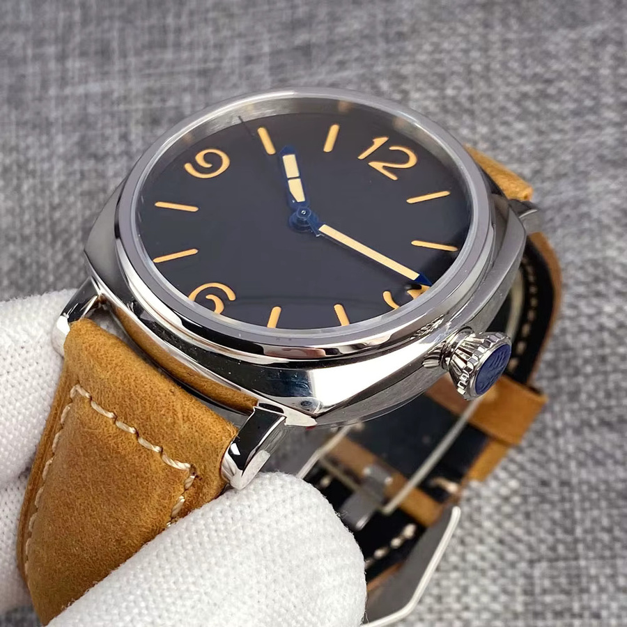 Tandorio Armbanduhr, Automatik, Edelstahl, Leder, Schwarz, Herren - Bild 2