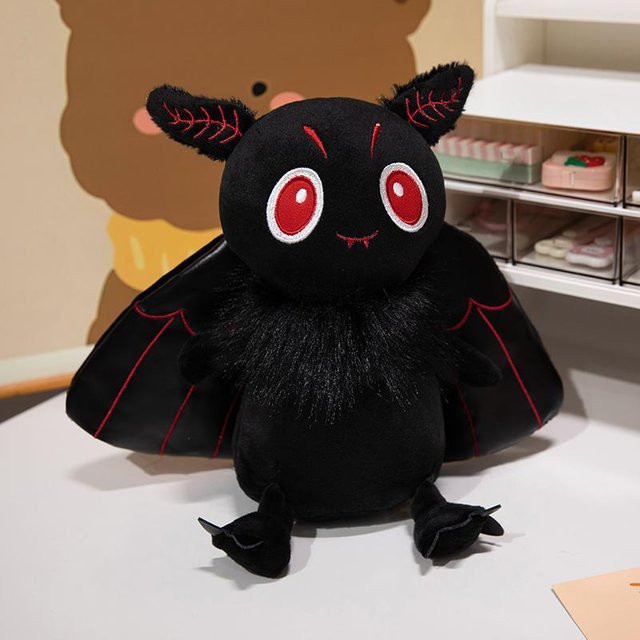 Yiran toy Cartoon Fledermaus Plüschtier, Lila Weiß Schwarz Rot, 25cm - Bild 1