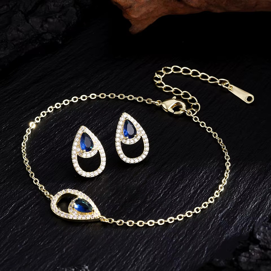 ZAKOL Schmuck-Set, Ohrring, Armband, Zirkonia, Blau, Damen - Bild 3