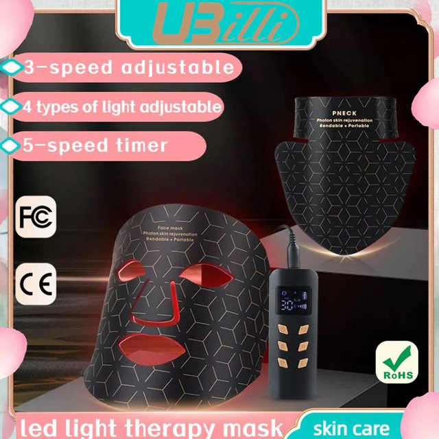 UBilli LED-Gesichtsmaske, Rotlichttherapie, 4 Farben - Bild 1