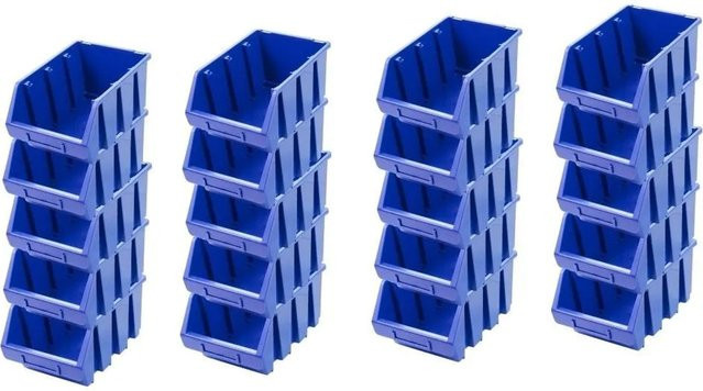 PROREGAL SuperSparSet mit 20 Sichtlagerboxen aus Polypropylen in Blau, H x B x T: 12,6 x 17 x 24 cm - Bild 1