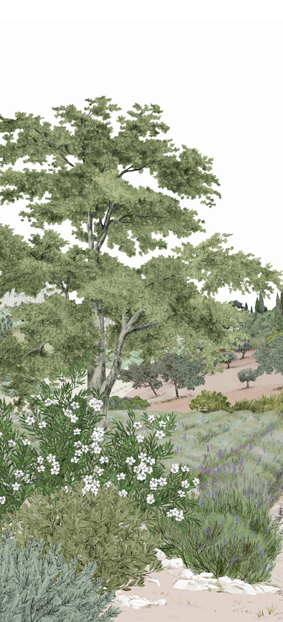 Isidore Leroy Mural Provence Printemps Panel A Wandtapete mit floralem Naturmotiv in Mehrfarbig - Bild 3