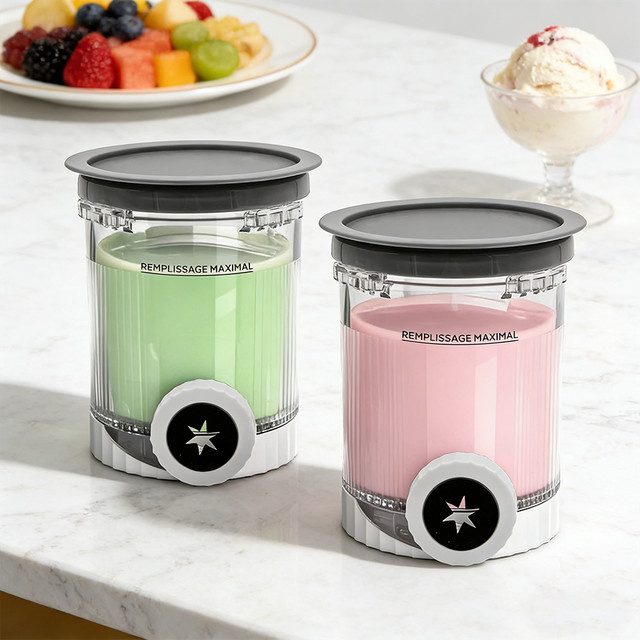 Ninja Swirl Ersatzbehälter mit Deckel für Creami Pints, kompatibel mit NC700 und NC701, transparent/grau/blau - Bild 1
