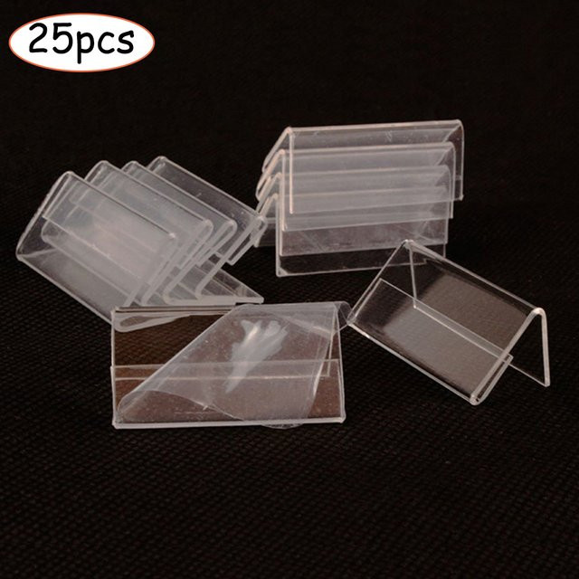 25-teiliges Acryl-Schild-Set in Transparent für Preisschilder und Etiketten, Ausstellungshalter für Ladenregale, B/H: 40 x 20 mm - Bild 1
