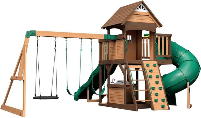Backyard Discovery Spielturm Discovery Cedar Cove mit Schaukeln, Rutsche und Aussichtsturm in Braun, B/H/T: 470 x 300 x 560 cm - Bild 1