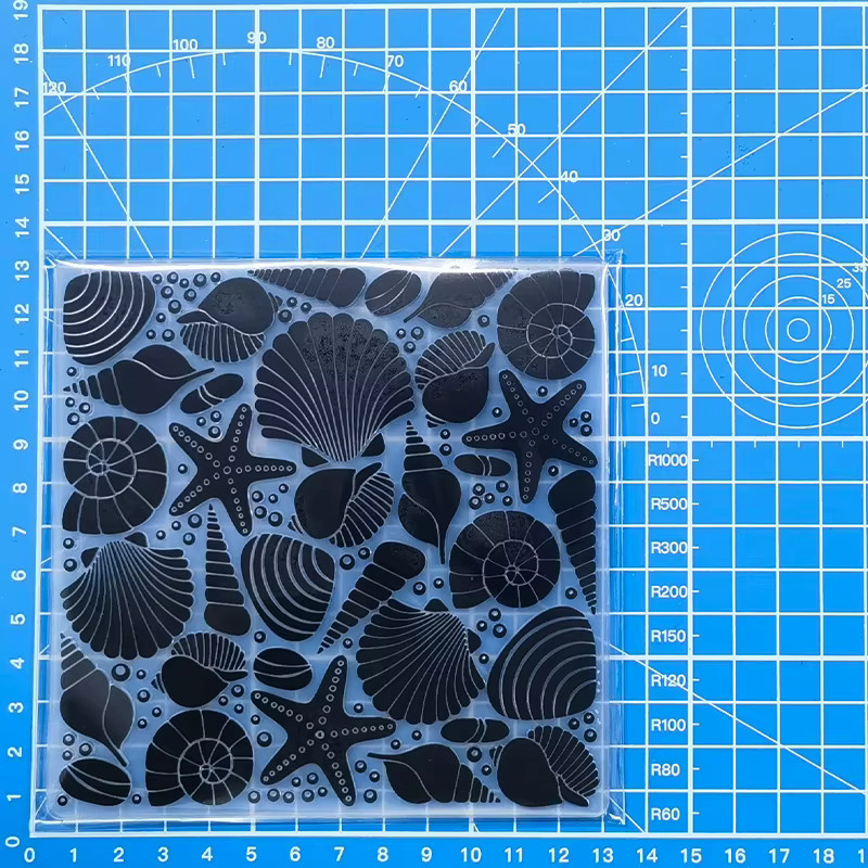 Transparente Muschelmuster-Prägeschablone aus Kunststoff für Sommer- und Ozean-Designs - Bild 4