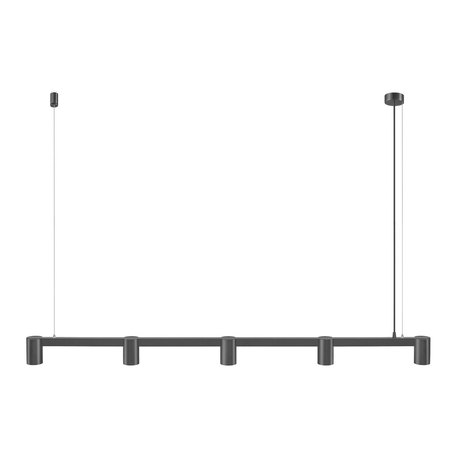 Luxvenum SIGNATURE 5-flammige LED Pendelleuchte in Schwarz Matt, dimmbar, 150 cm Länge - Bild 1