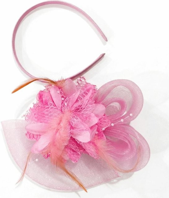 Keyuin Fascinator Kopfschmuck, Feder, rosa, Damen - Bild 1