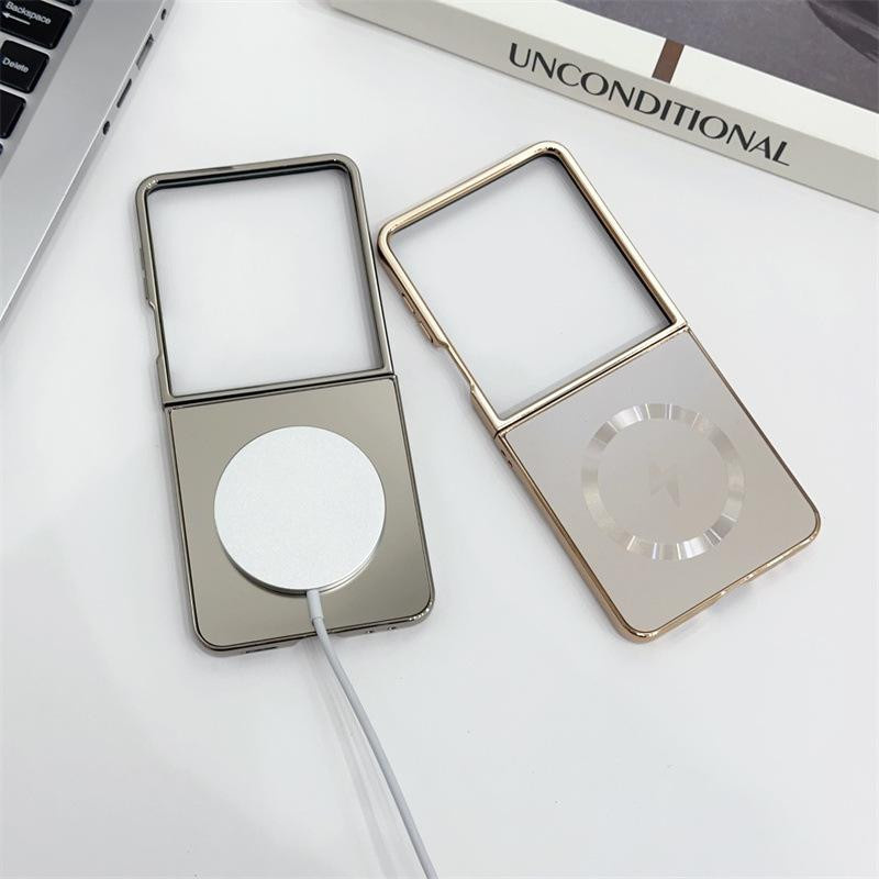 Magnetische MagSafe Handyhülle für Samsung Galaxy Z Flip 7 6 5 4 FE in Gold, Galvanisiert Matt mit kabellosem Laden und Schutzfunktion - Bild 2