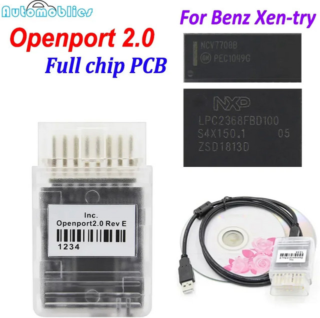 Openport 2.0 ECU Flash J2534 Werkzeug mit vollem Chip PCB für Toyota und Mercedes Benz, OBD2 Diagnosegerät, Schwarz - Bild 1