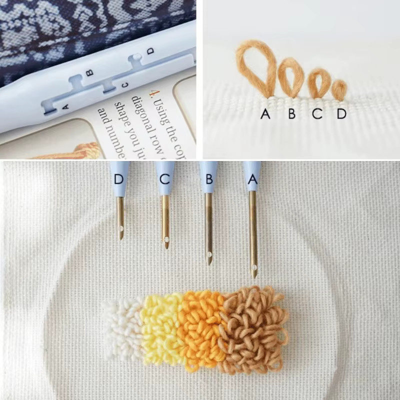 Deluxe Punch Needle Stickstift mit verstellbarer Tiefenkontrolle aus Kunststoff für Teppichgarn und Stickereien - Bild 5