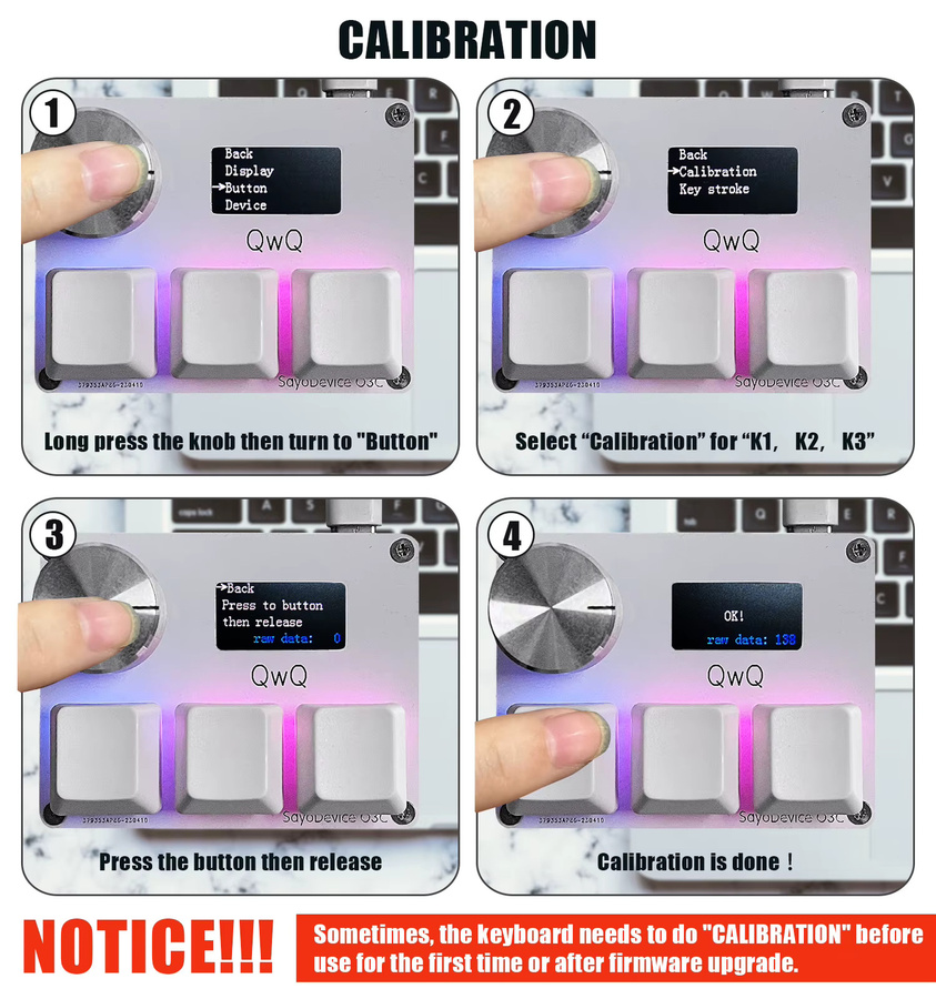 Sayodevice Rapid Trigger Magnetische Hall-Effekt Tastatur mit RGB-Beleuchtung und Lautstärkeregler in Pink - Bild 3