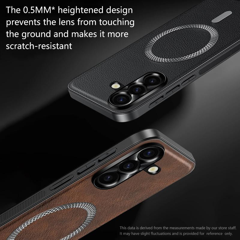 Samsung Galaxy S25 S24 S23 S22 Leder Handyhülle mit Vollabdeckung, magnetisch, wasserdicht und stoßfest, Farbe: Schwarz - Bild 1