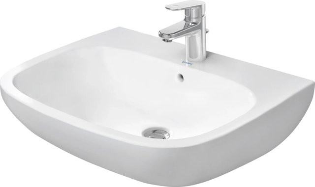 Duravit Waschtisch D-Code in Weiß mit Überlauf und Hahnlochbank, B: 65 cm, T: 50 cm, H: 18 cm - Bild 1