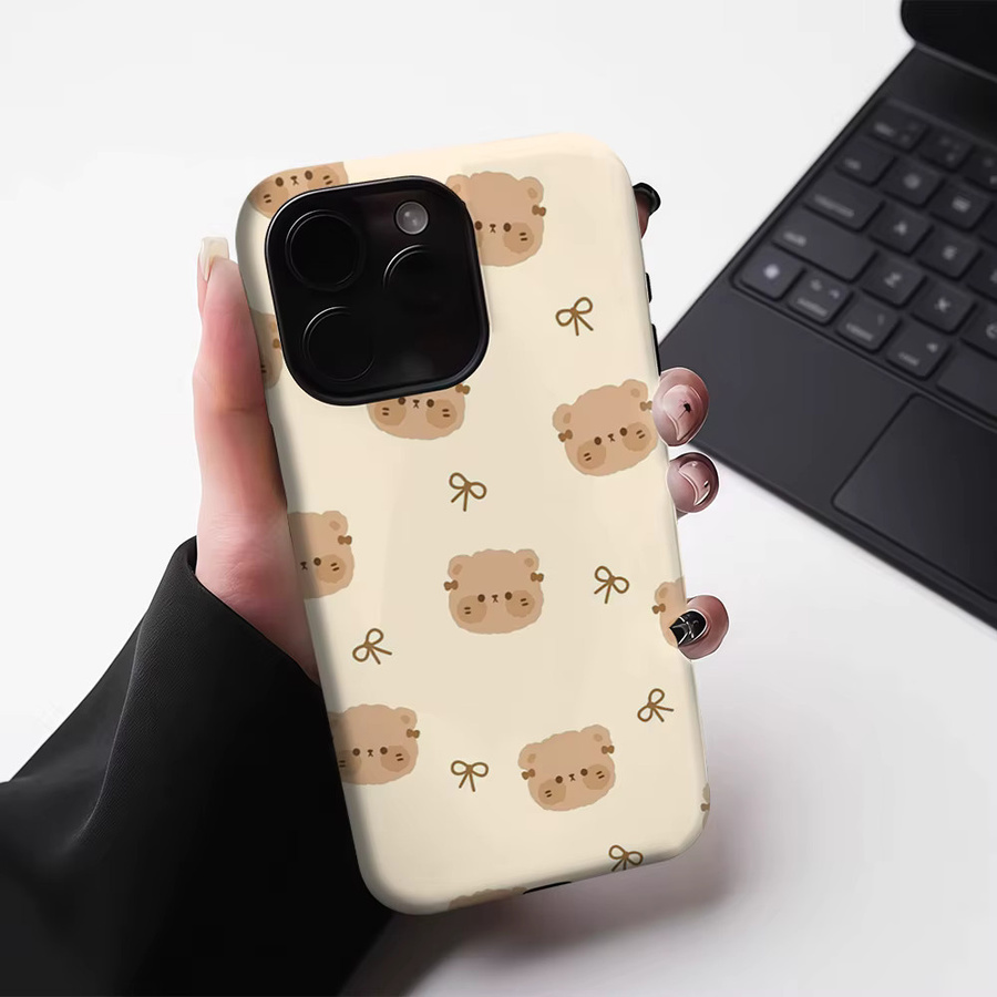 Potdemiel Robuste Bären-Handyhülle für iPhone 17 16 15 14 13 Pro Max Plus mit Magnetfunktion, Beige - Bild 3