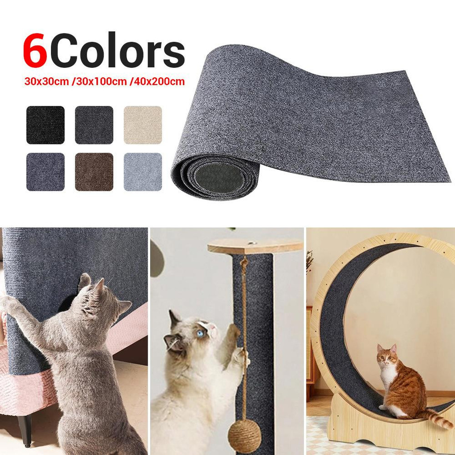 Yiran Furniture Wand-Katzenkratzbrett zum Sofaschutz aus Teppich, schwarz, B: 40 cm, H: 200 cm - Bild 2